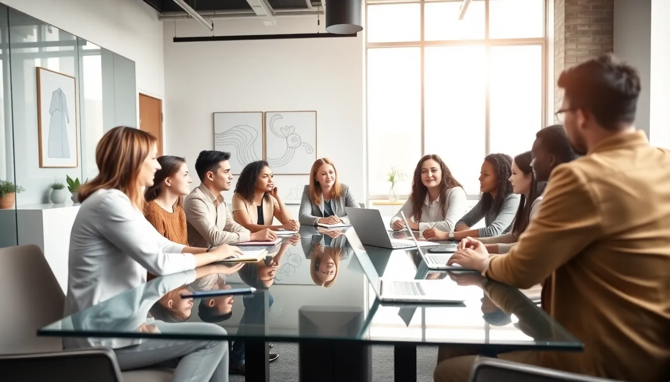 diverse professionals collaborating in a bright modern office.