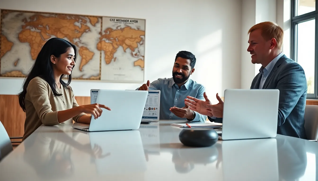 diverse team collaborating on CK2Generator features in a modern office.