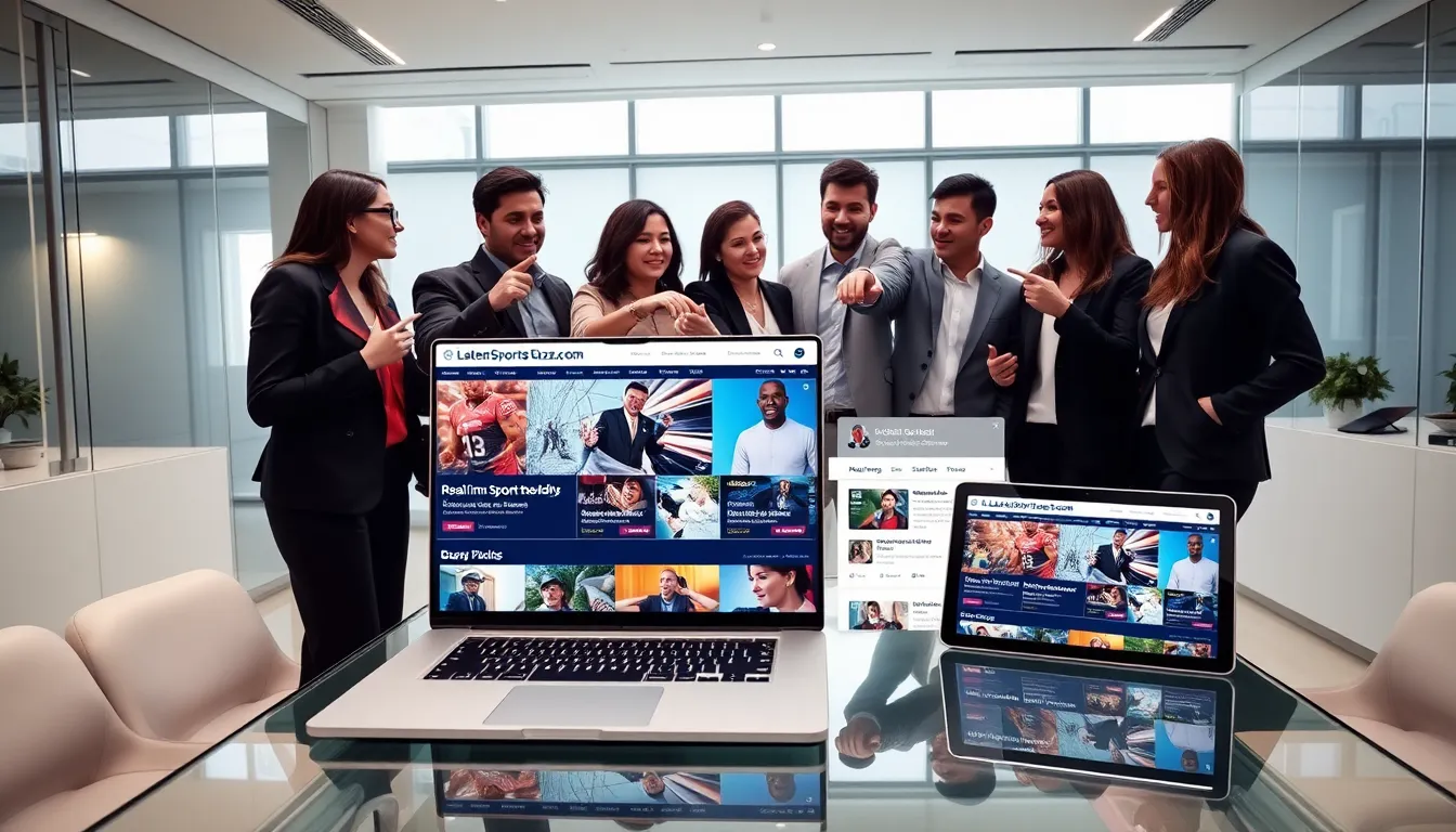 Homepage of a sports news website with professionals discussing updates.